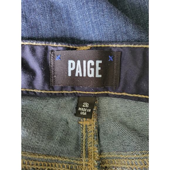 PAIGE Skyline Skinny Crop Jeans – Dark Wash, Size 26, Mid-Rise Stretch Denim - Picture 9 of 10